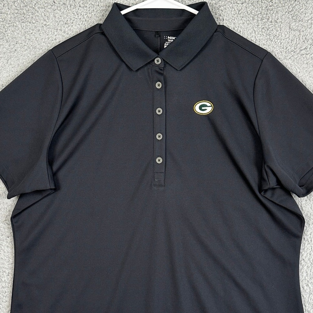 Nike Black Polo with Green & Gold Green Bay Logo